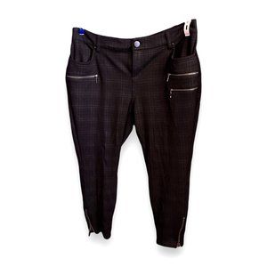 Torrid Women's Plus Black Plaid Multi-Zip Jegging (Size 16)